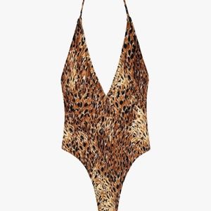 NWT- Tropic of C- Babylon Plunging V Neck One-Piece Swimsuit, Medium